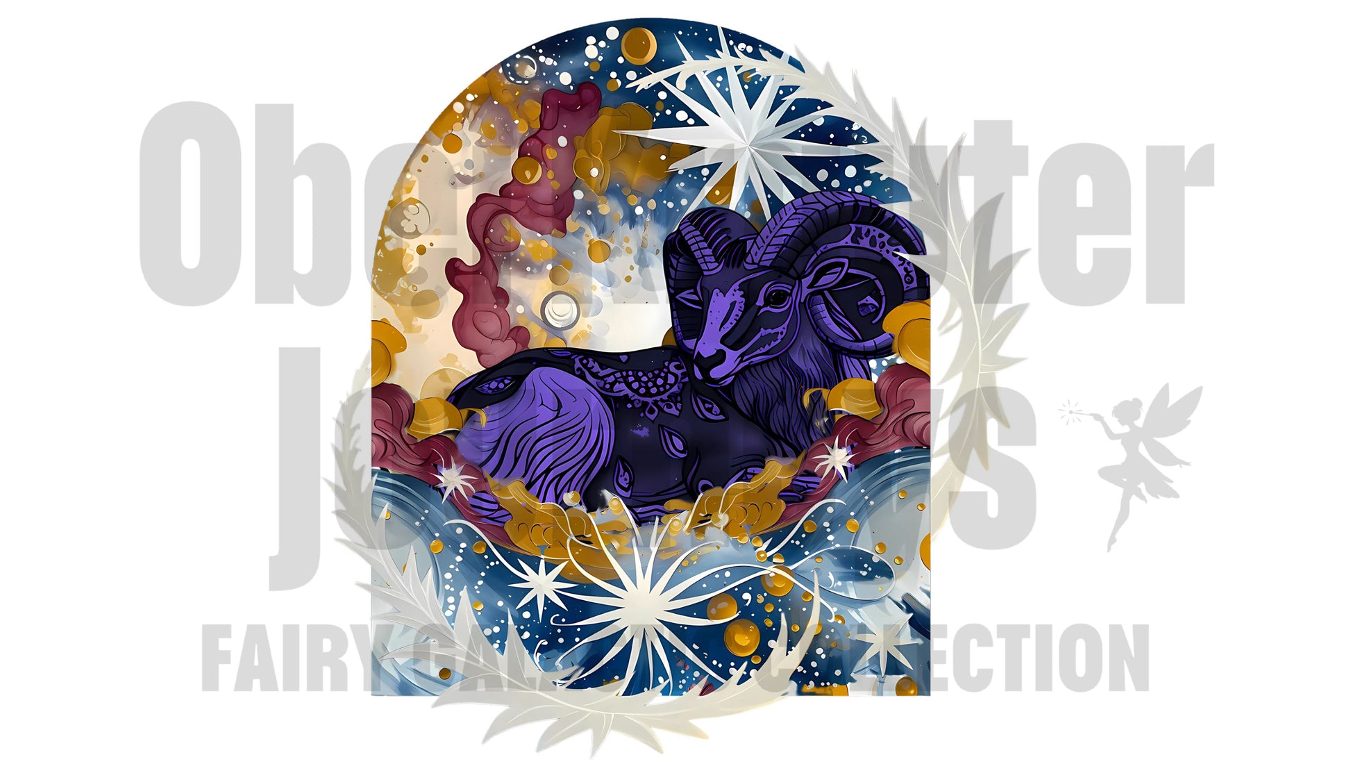 Fairy Galactic Aries Weiße Keramiktasse mit Farbe an der Innenseite 11oz/325ml