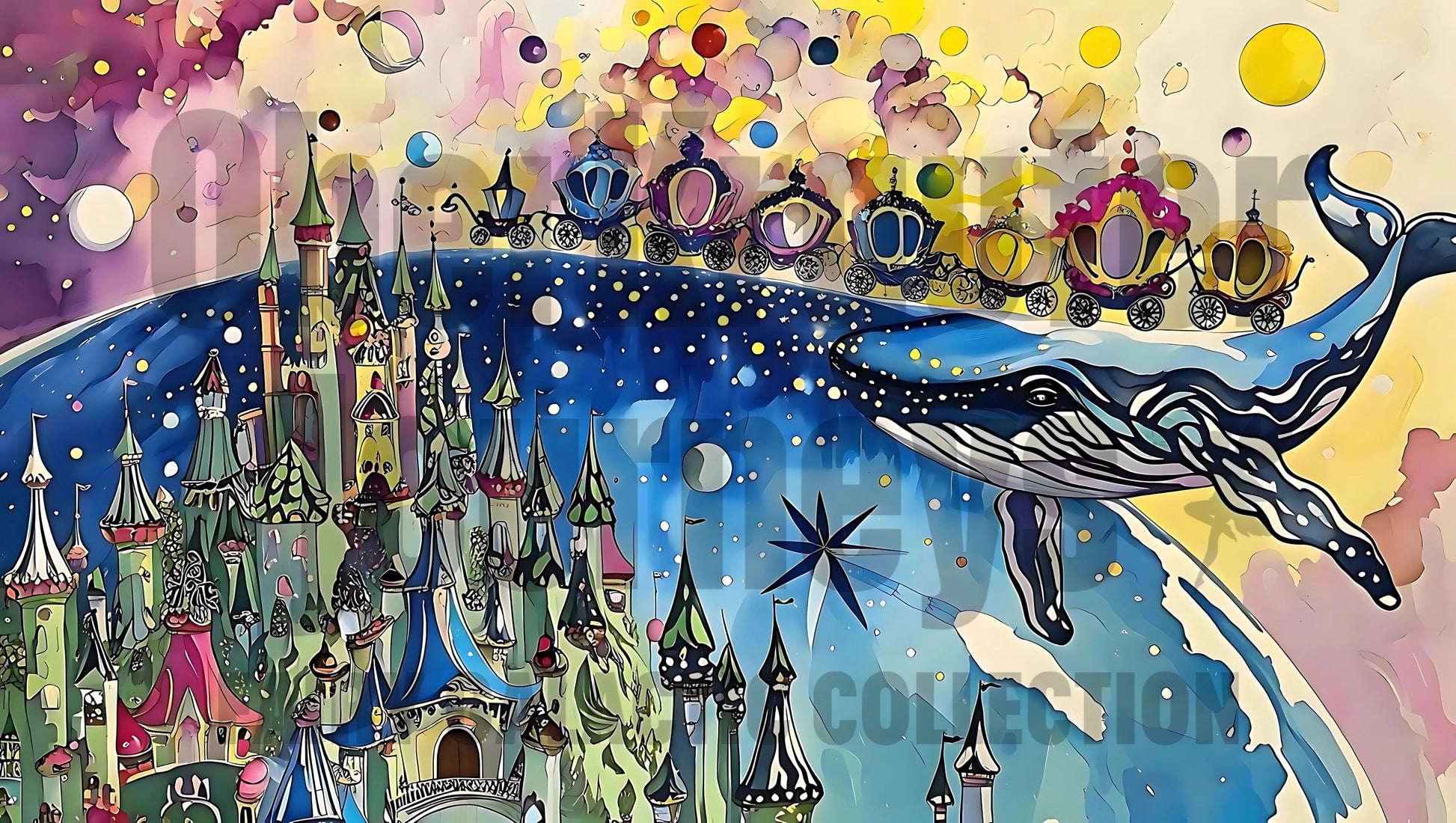 Fairy Galactic Whale Bridge Milchkaffeetasse 12oz/355ml