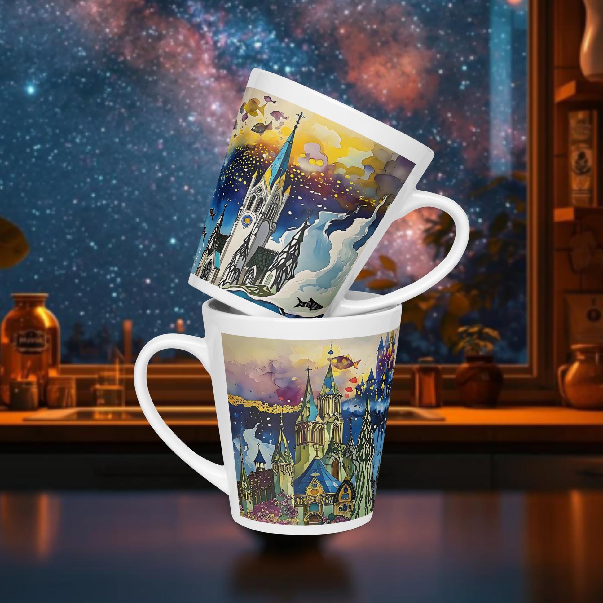 Fairy Galactic Fish Royalty Milchkaffee Tasse 12oz/355ml