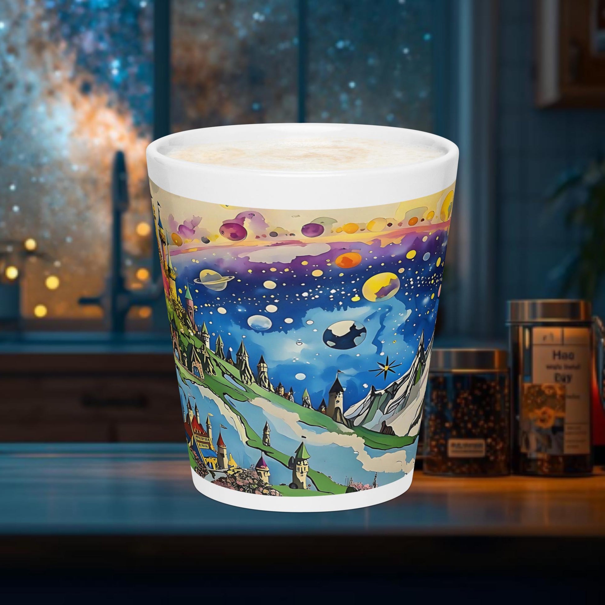 Fairy Galactic Space Mountain View Milchkaffee Tasse 12oz/355ml