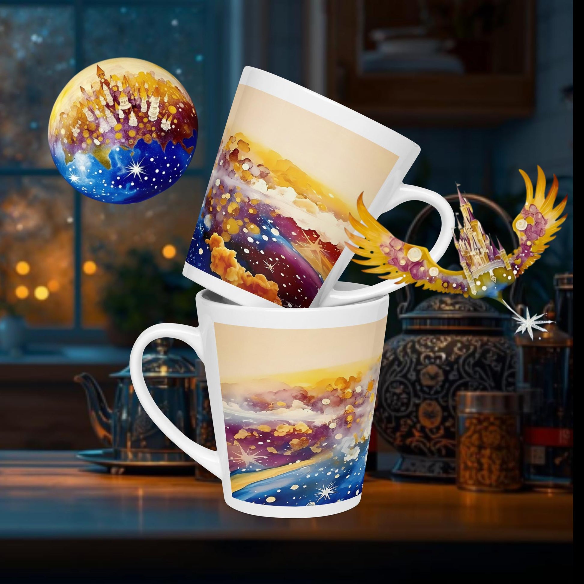 Fairy Galactic Nebula Milchkaffee Tasse 12oz/355ml