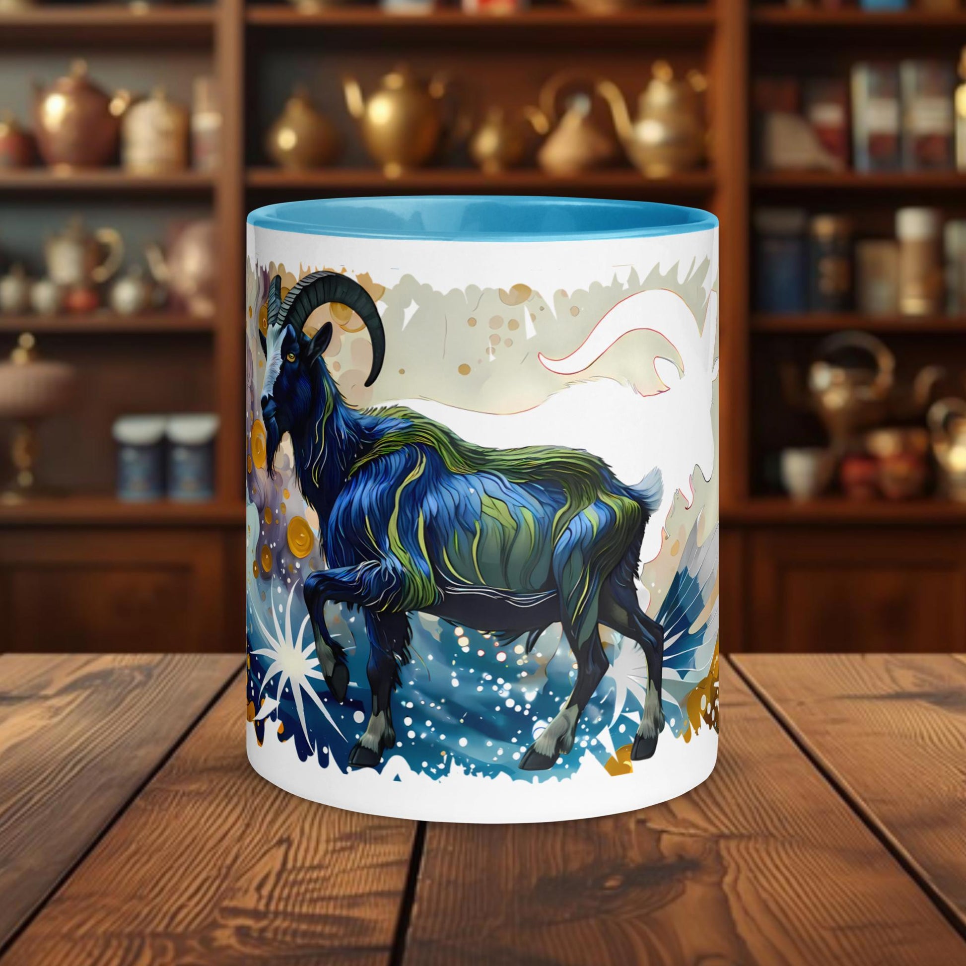 Fairy Galactic Capricorn Weiße Keramiktasse mit Farbe an der Innenseite 11oz/325ml