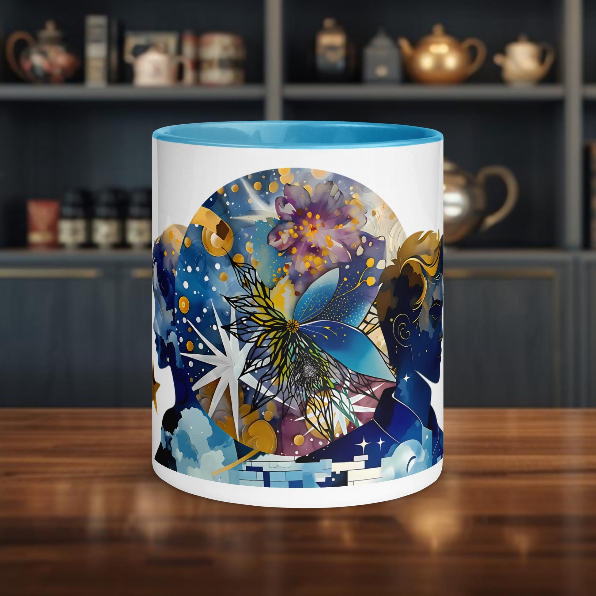 Fairy Galactic Virgo Weiße Keramiktasse mit Farbe an der Innenseite 11oz/325ml