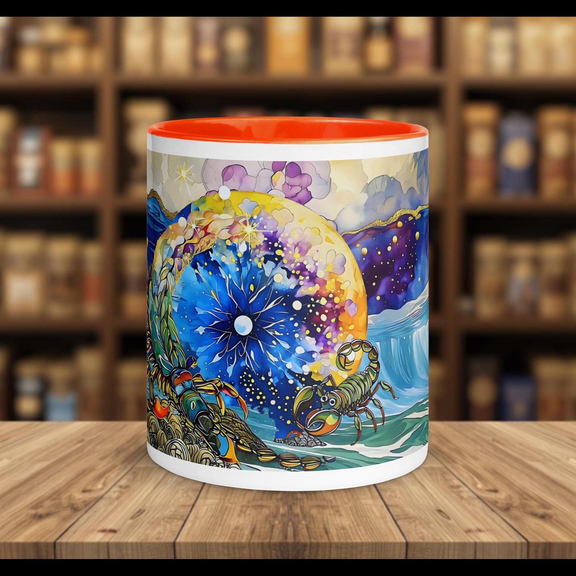Fairy Galactic Scorpio Weiße Keramiktasse mit Farbe an der Innenseite 11oz/325ml
