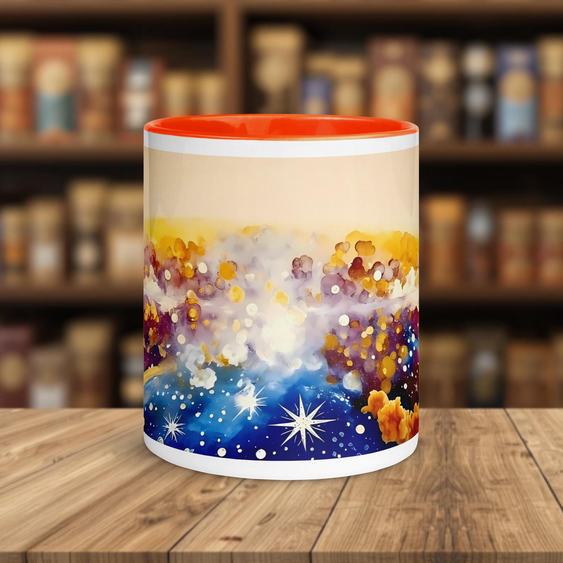 Fairy Galactic Nebula Weiße Keramiktasse mit Farbe an der Innenseite 11oz/325ml