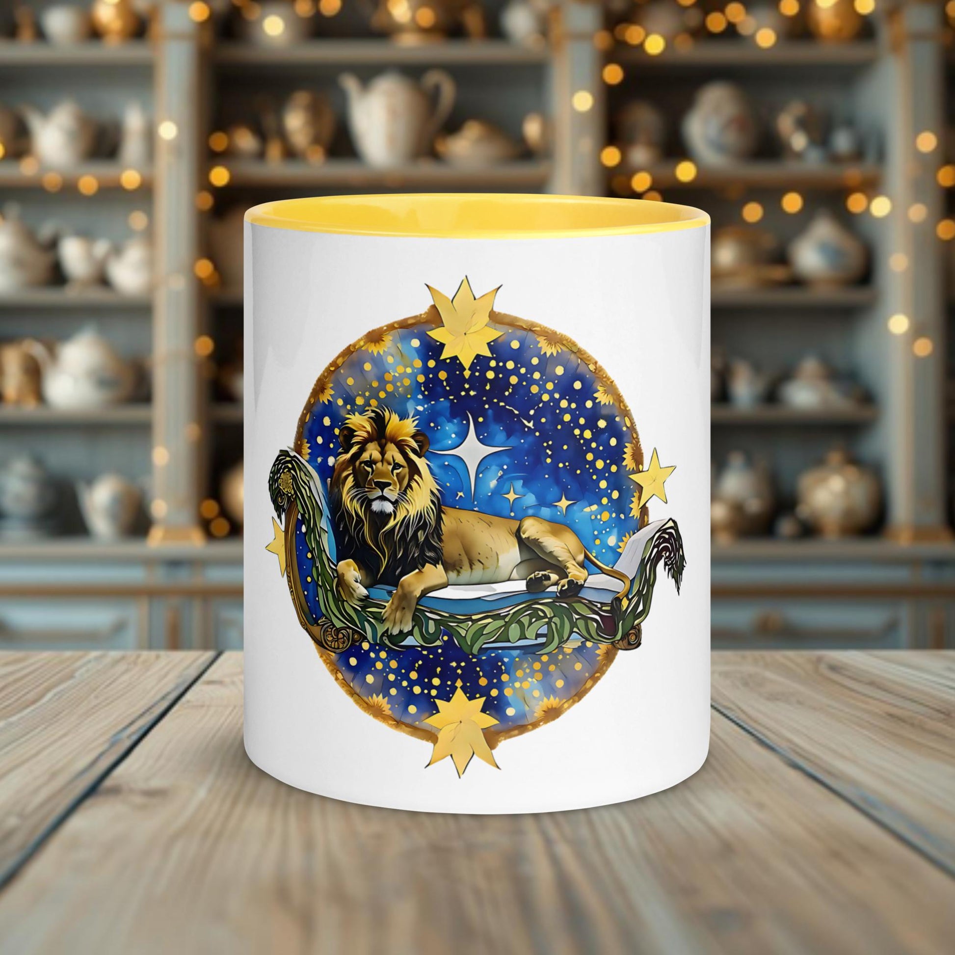 Fairy Galactic Leo Weiße Keramiktasse mit Farbe an der Innenseite 11oz/325ml