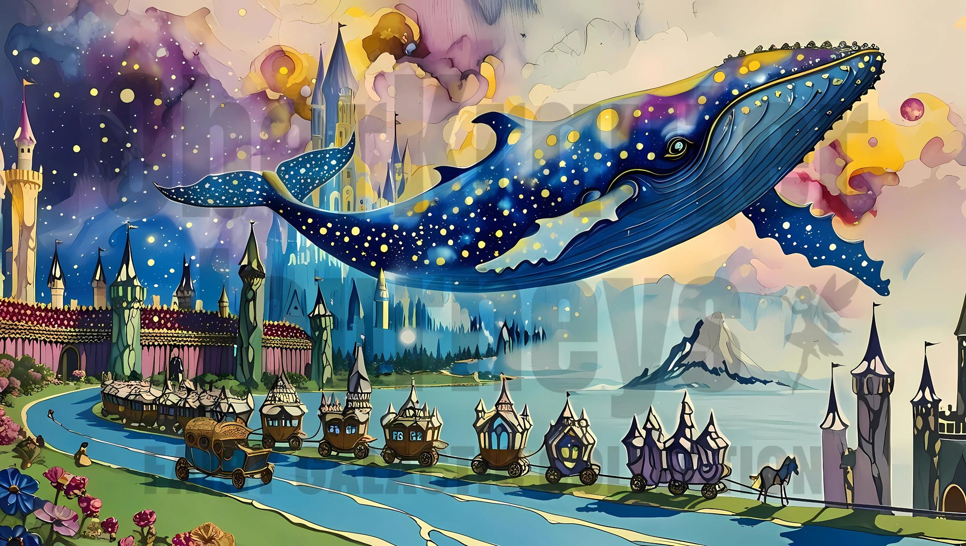 Fairy Galactic Citizen Whale Weiße Keramiktasse mit Farbe an der Innenseite 11oz/325ml