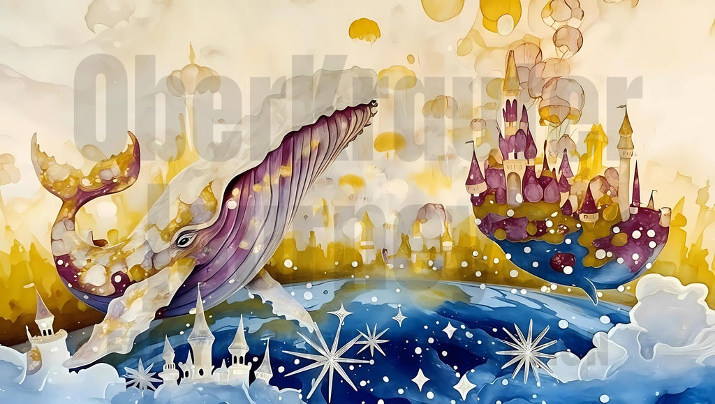 Fairy Galactic Whale´s Arrival Weiße Keramiktasse mit Farbe an der Innenseite 11oz/325ml