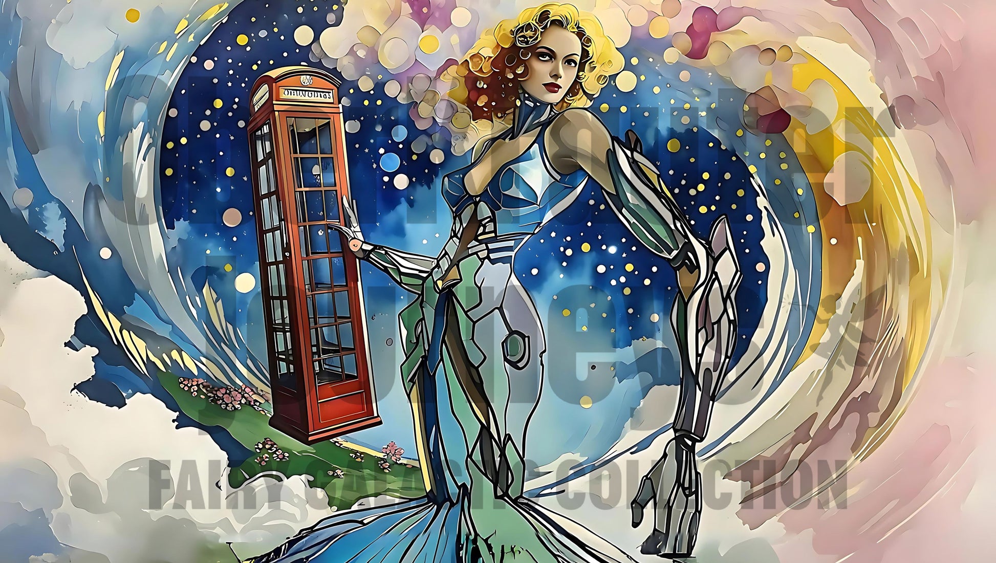 Fairy Galactic The Woman and her Phone Mug with Color Inside 11oz/325ml