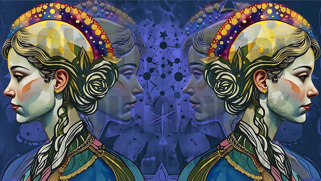 Fairy Galactic Gemini - female - Weiße Keramiktasse mit Farbe an der Innenseite 11oz/325ml