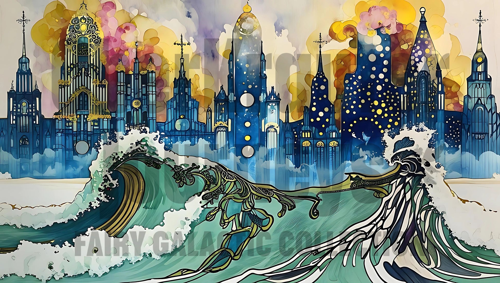 Fairy Galactic New New New York Weiße Keramiktasse mit Farbe an der Innenseite 11oz/325ml