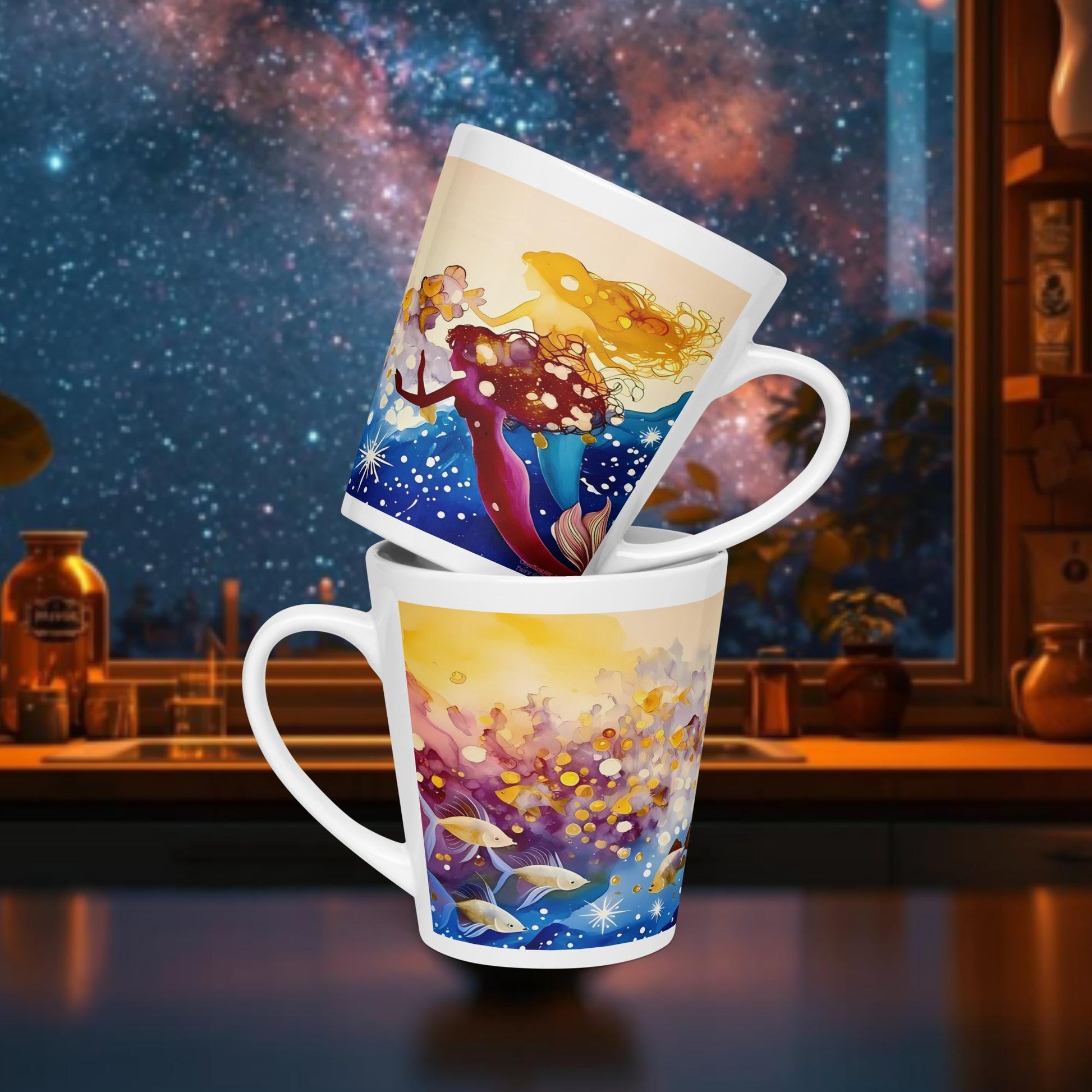 Fairy Galactic Mermaids Milchkaffee Tasse 12oz/355ml