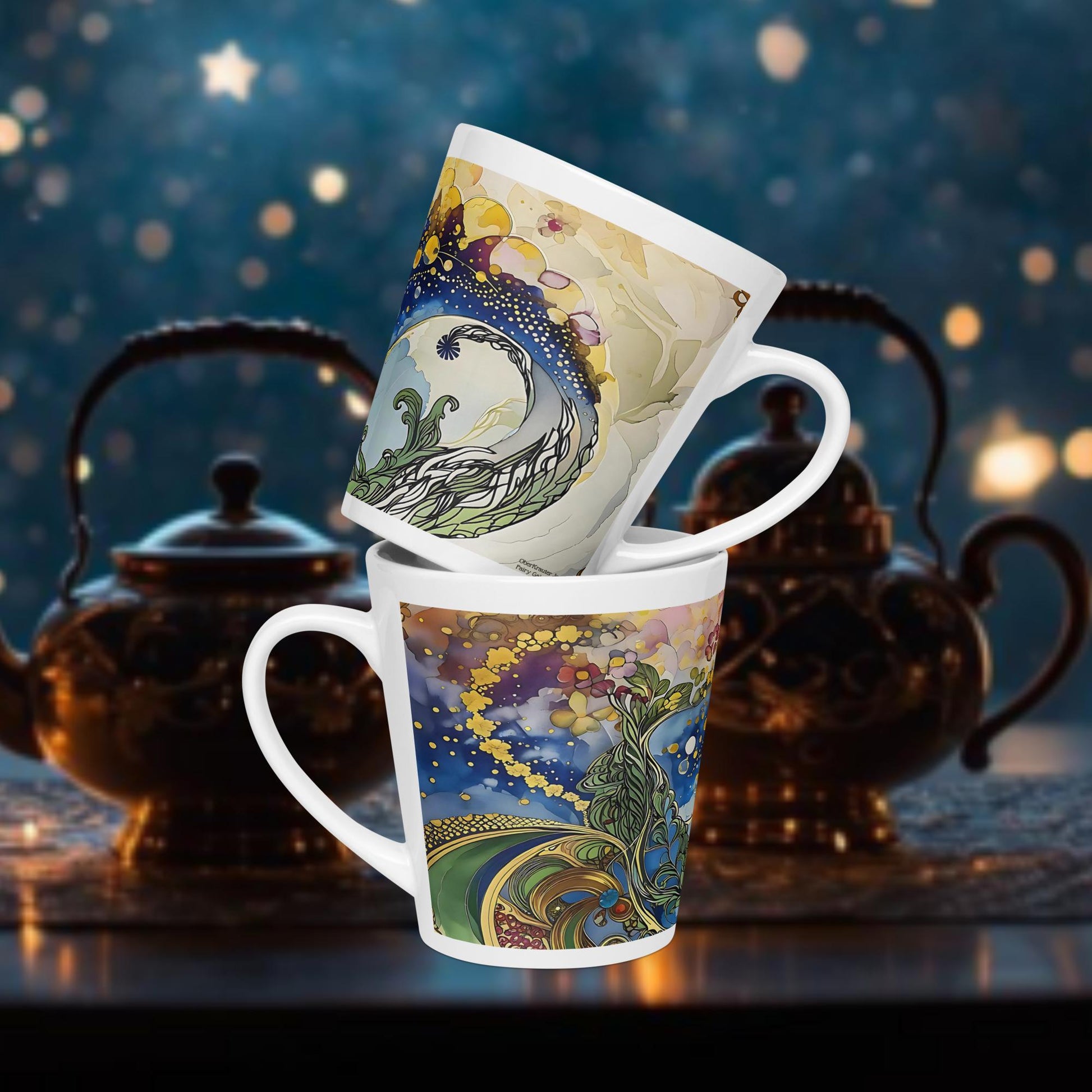Fairy Galactic Florals Milchkaffee Tasse 12oz/355ml