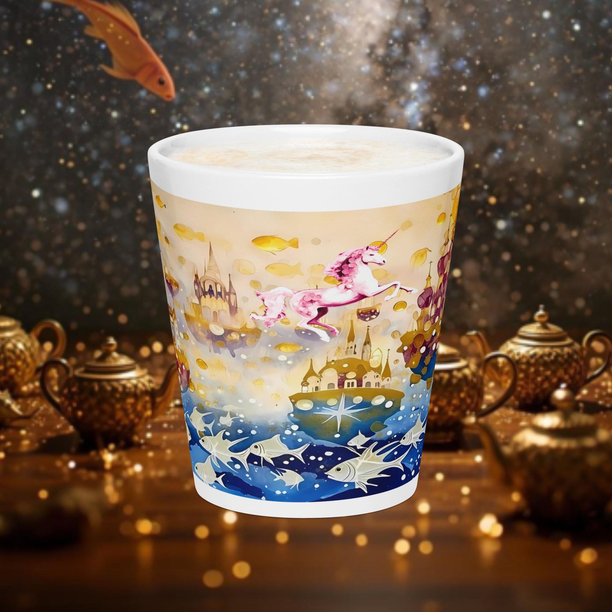 Fairy Galactic Unicorn in Space Milchkaffee Tasse 12oz/355ml