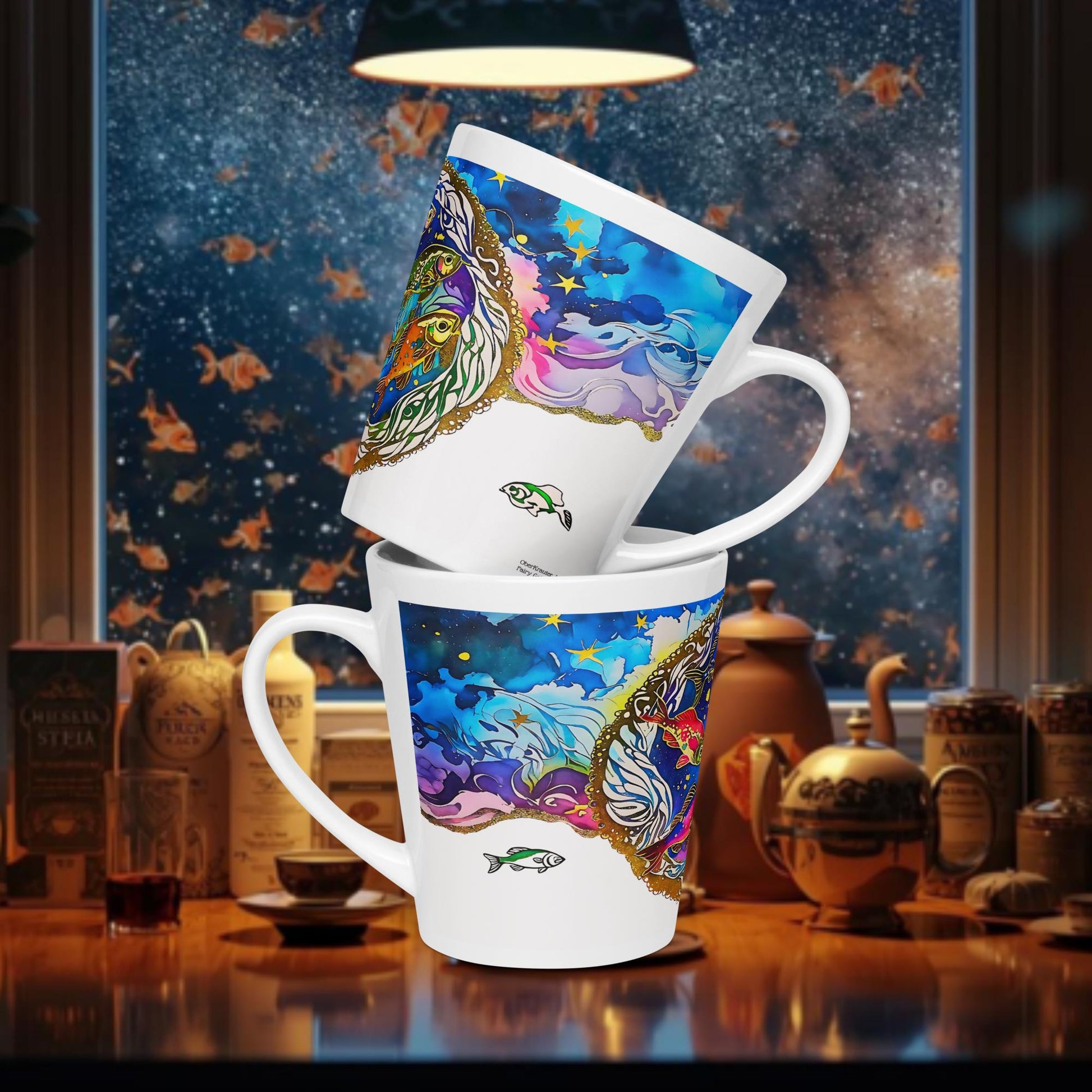 Fairy Galactic Circle of Fish/Pisces Milchkaffee Tasse 12oz/355ml