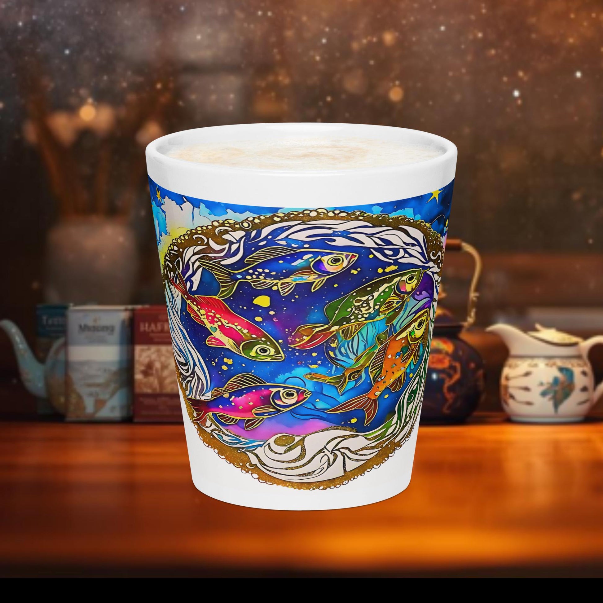 Fairy Galactic Circle of Fish/Pisces Milchkaffee Tasse 12oz/355ml