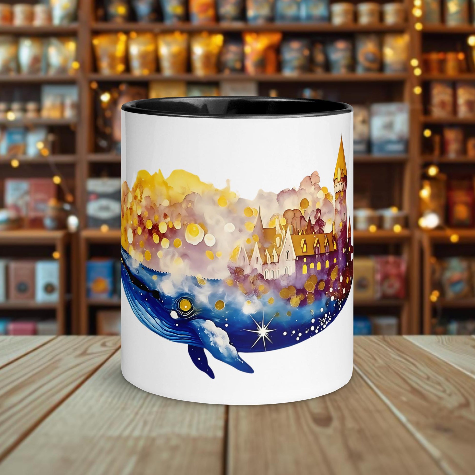 Fairy Galactic Flagship Weiße Keramiktasse mit Farbe an der Innenseite 11oz/325ml