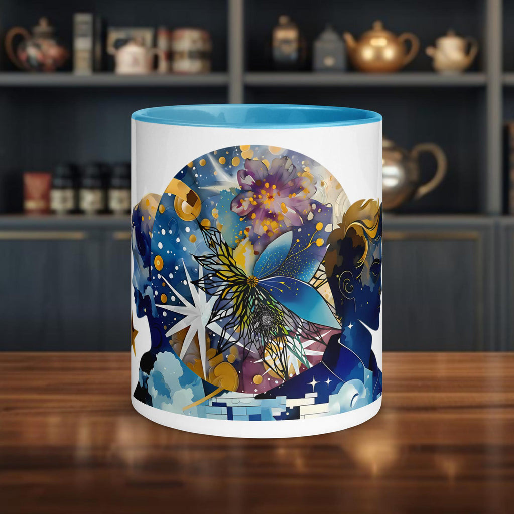 Fairy Galactic Virgo Weiße Keramiktasse mit Farbe an der Innenseite 11oz/325ml