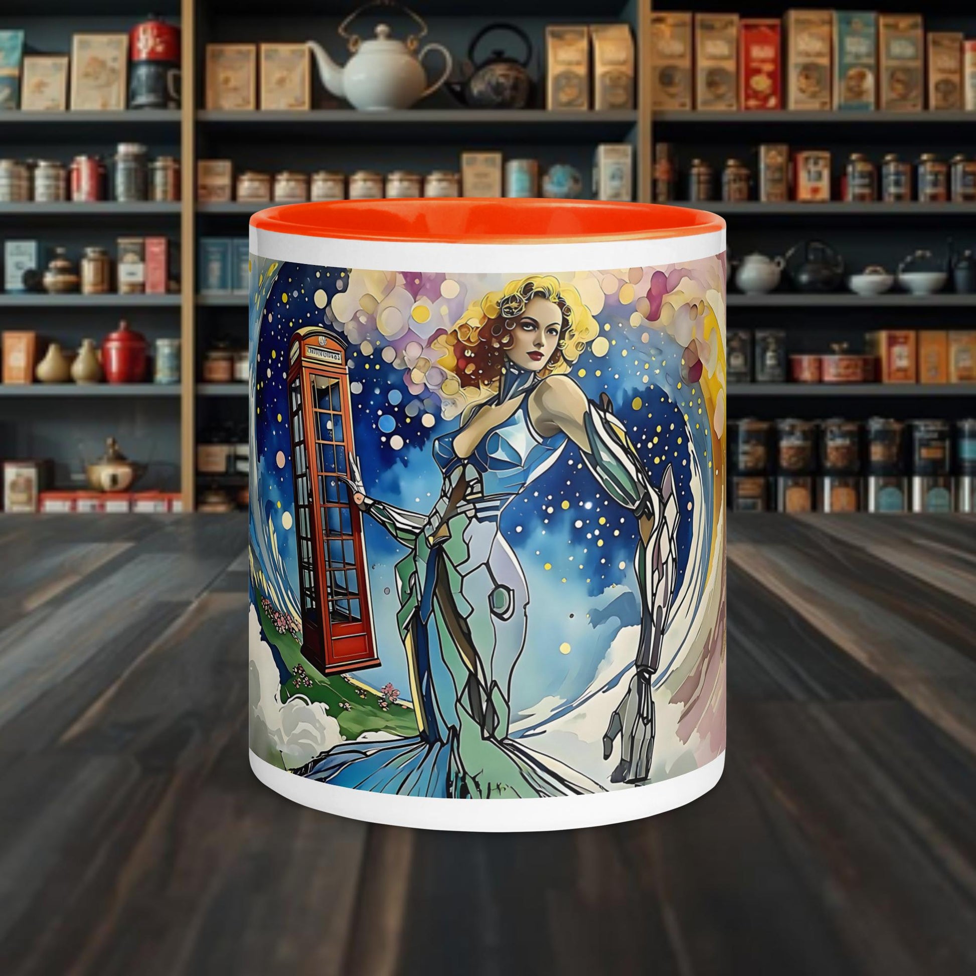 Fairy Galactic The Woman and her Phone Mug with Color Inside 11oz/325ml