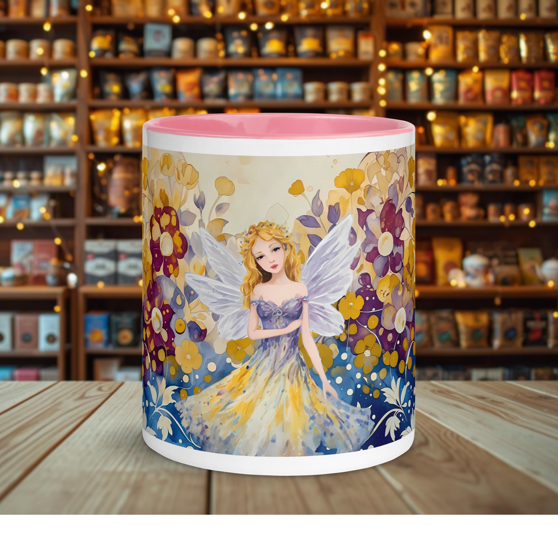 Fairy Galactic Fairy Weiße Keramiktasse mit Farbe an der Innenseite 11oz/325ml