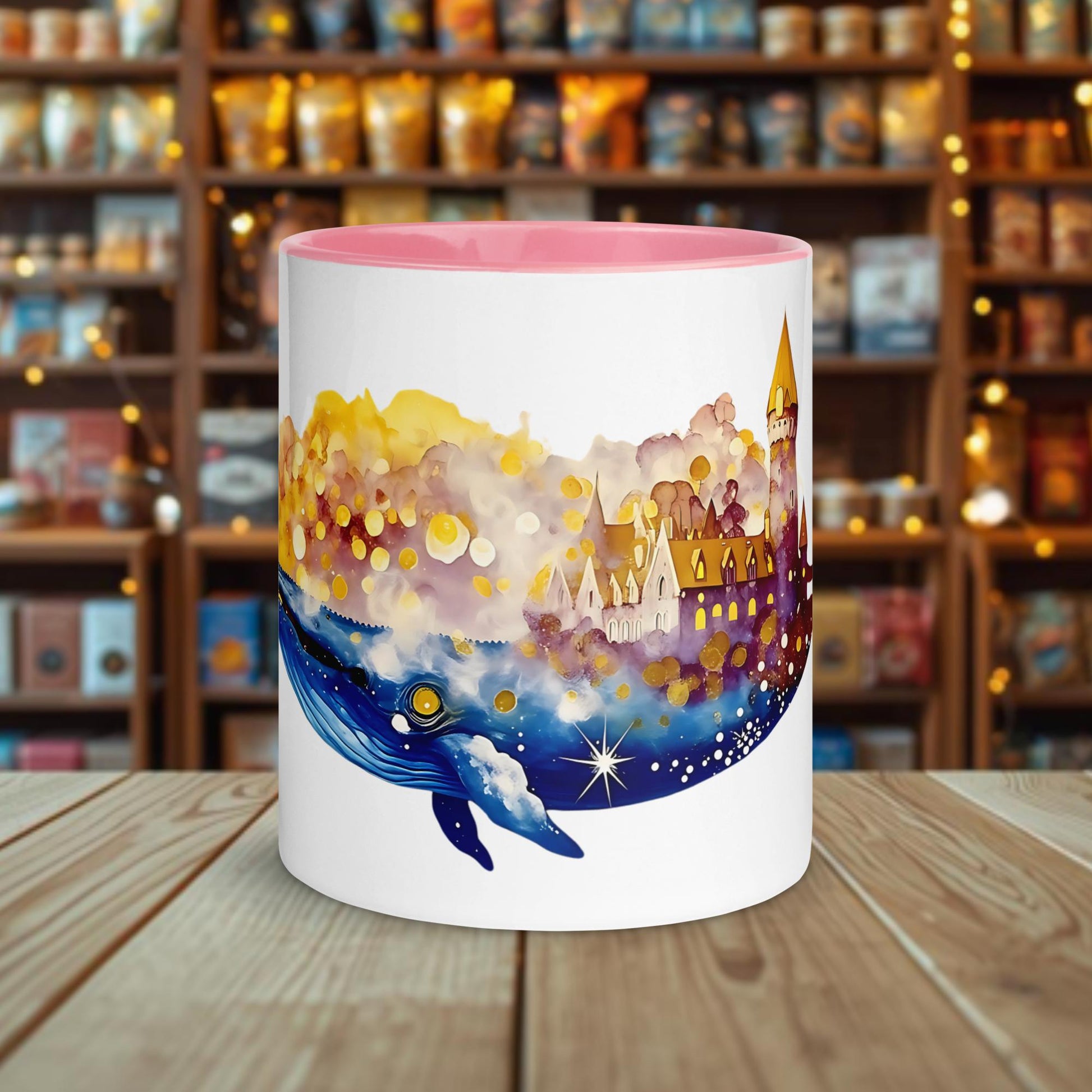 Fairy Galactic Flagship Weiße Keramiktasse mit Farbe an der Innenseite 11oz/325ml