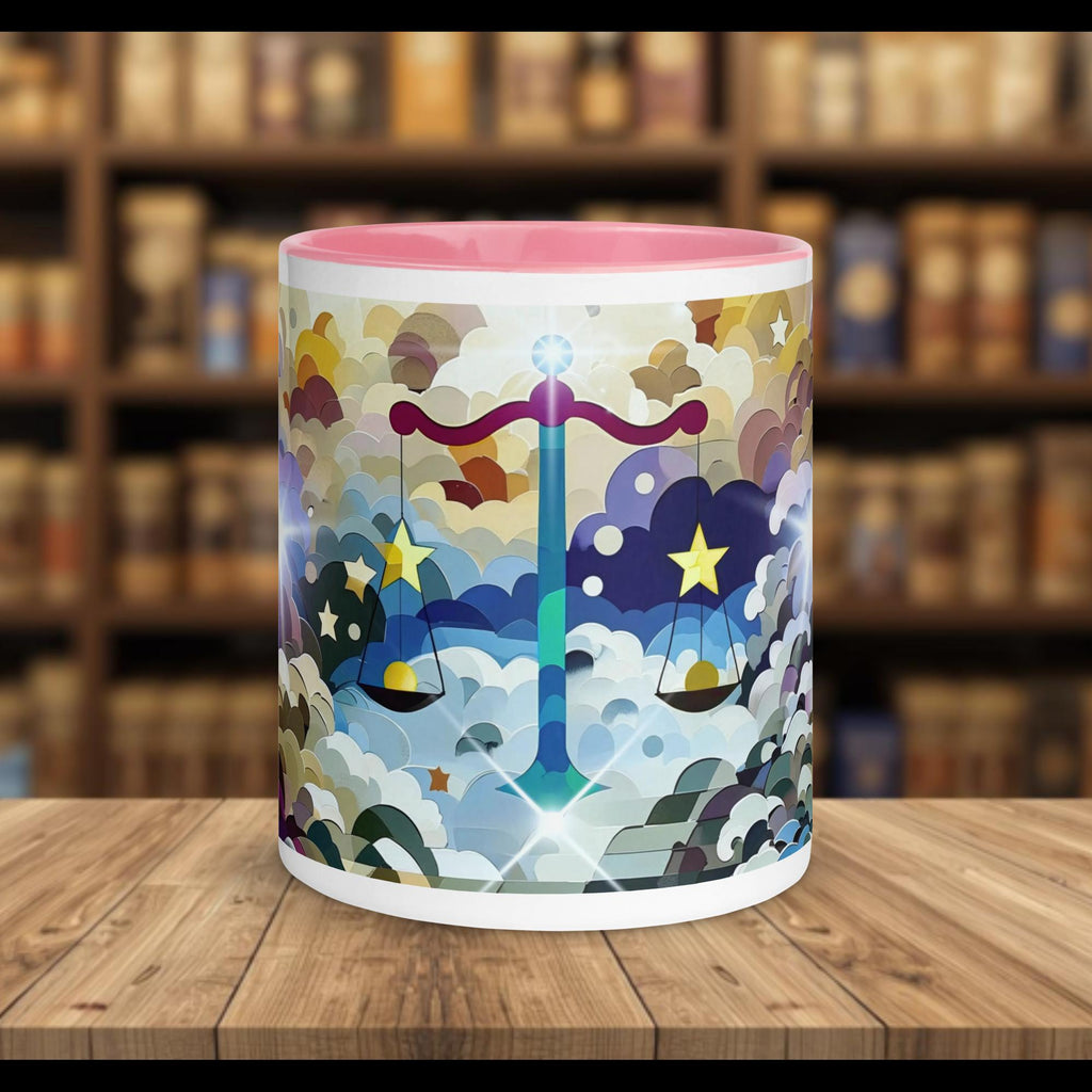 Fairy Galactic Libra Weiße Keramiktasse mit Farbe an der Innenseite 11oz/325ml