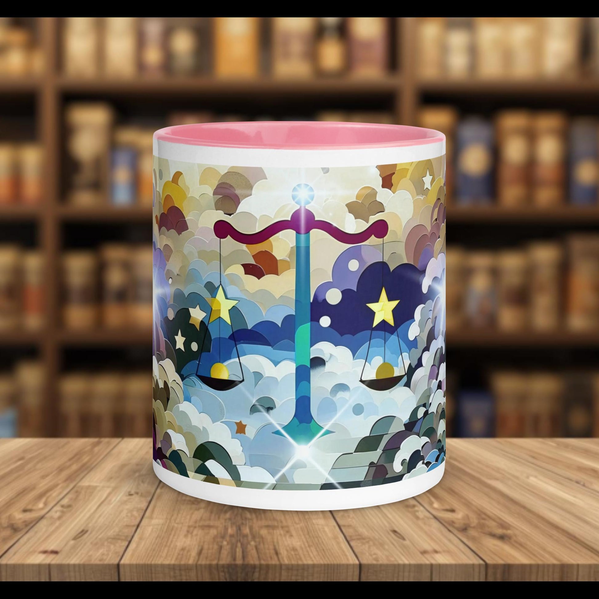 Fairy Galactic Libra Weiße Keramiktasse mit Farbe an der Innenseite 11oz/325ml