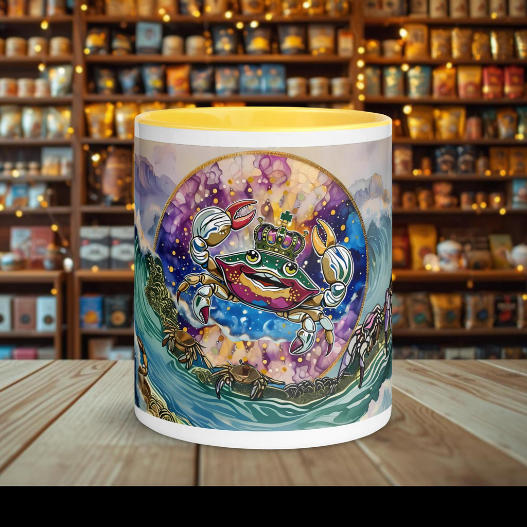 Fairy Galactic Cancer Weiße Keramiktasse mit Farbe an der Innenseite 11oz/325ml